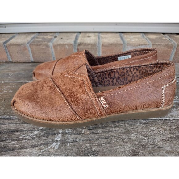 Bobs from Skechers Loafers Gypsy Chestnut Faux Suede Flats Slip On Size 8.5 - Picture 2 of 11